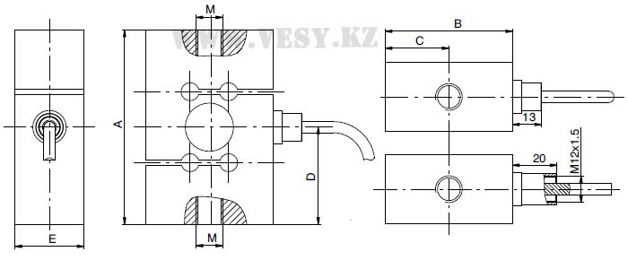 Размер датчика Model 530
